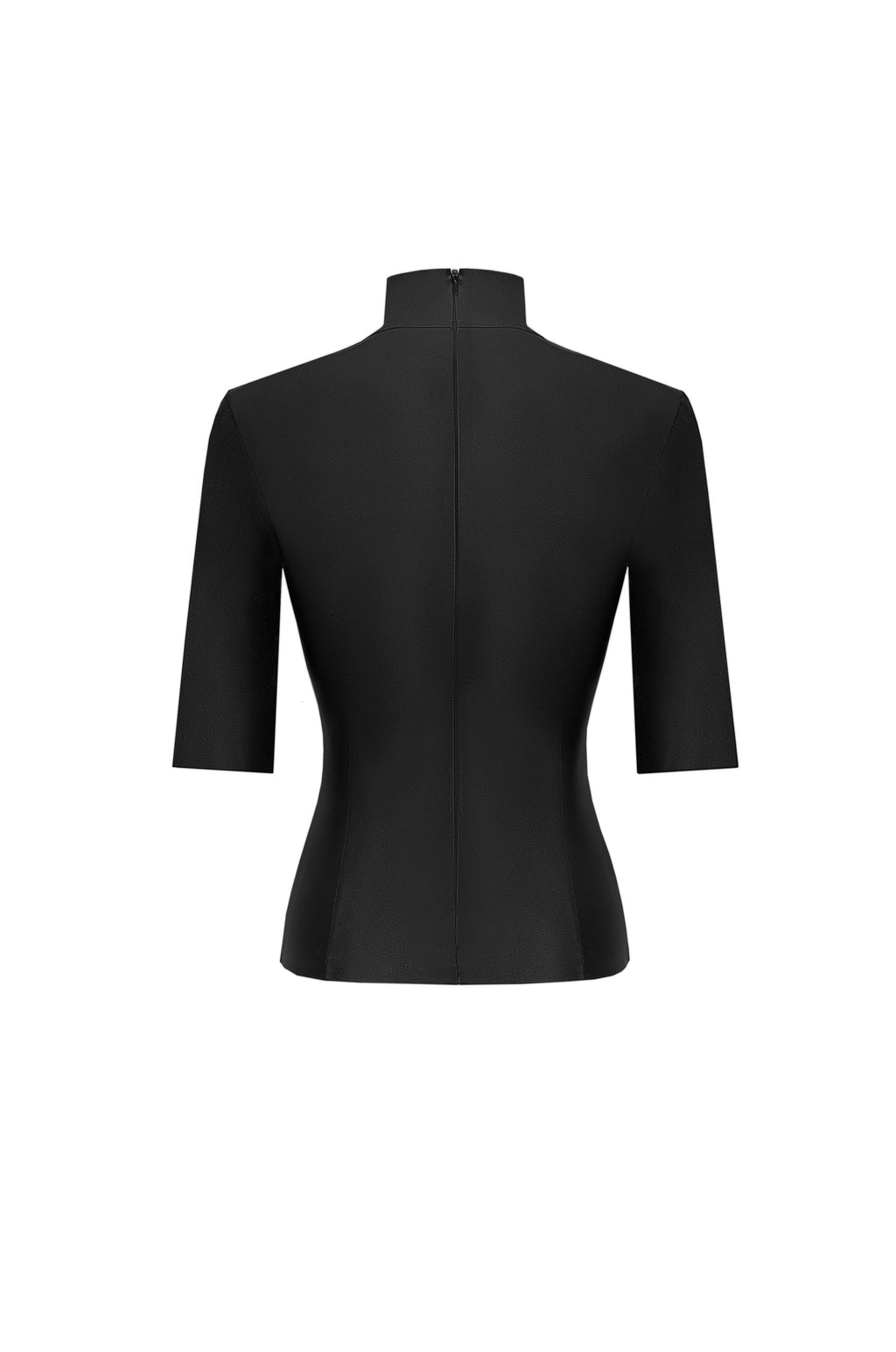 Vegan Leather Short Sleeve Top Black