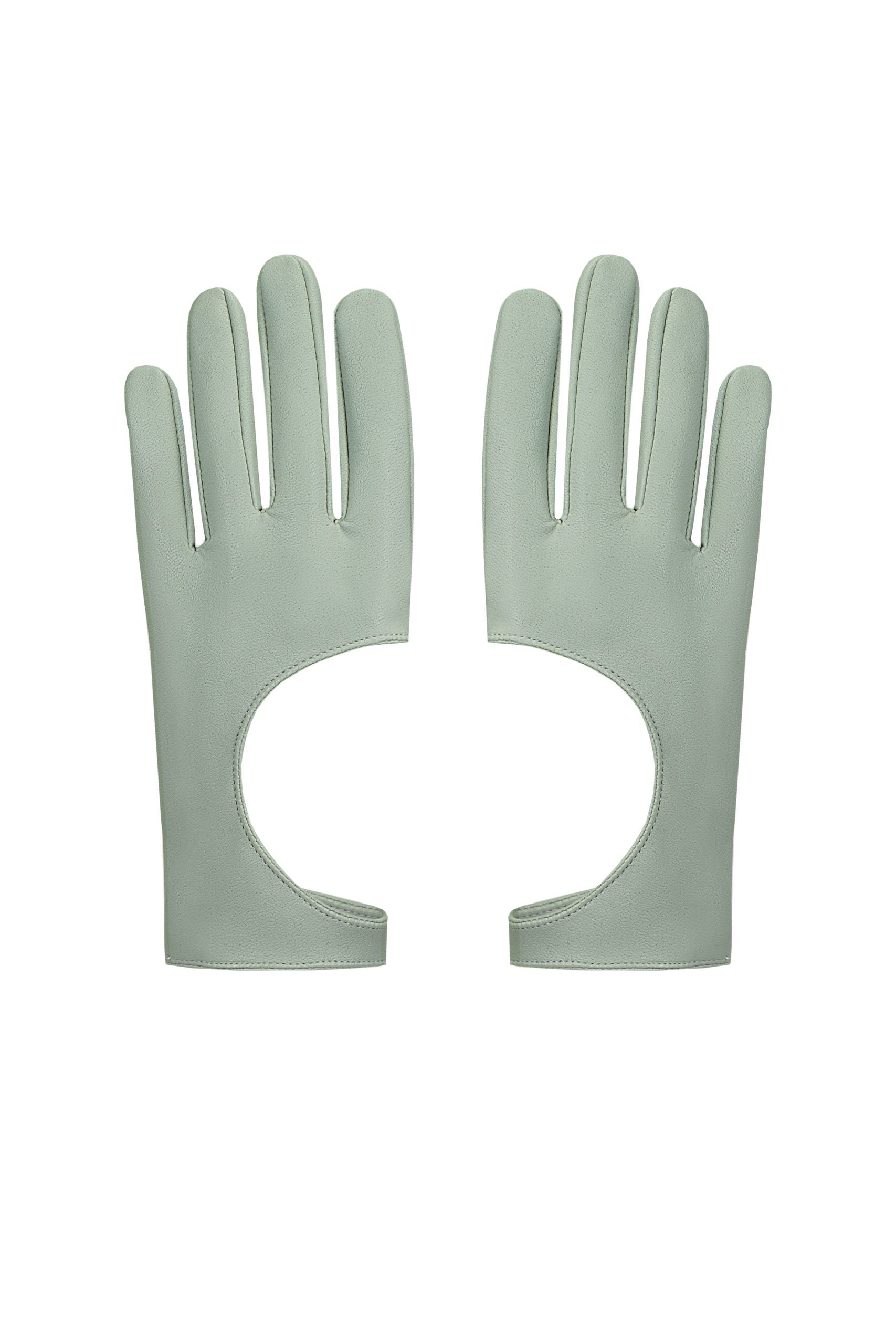 Vegan Leather Gloves Sage Green