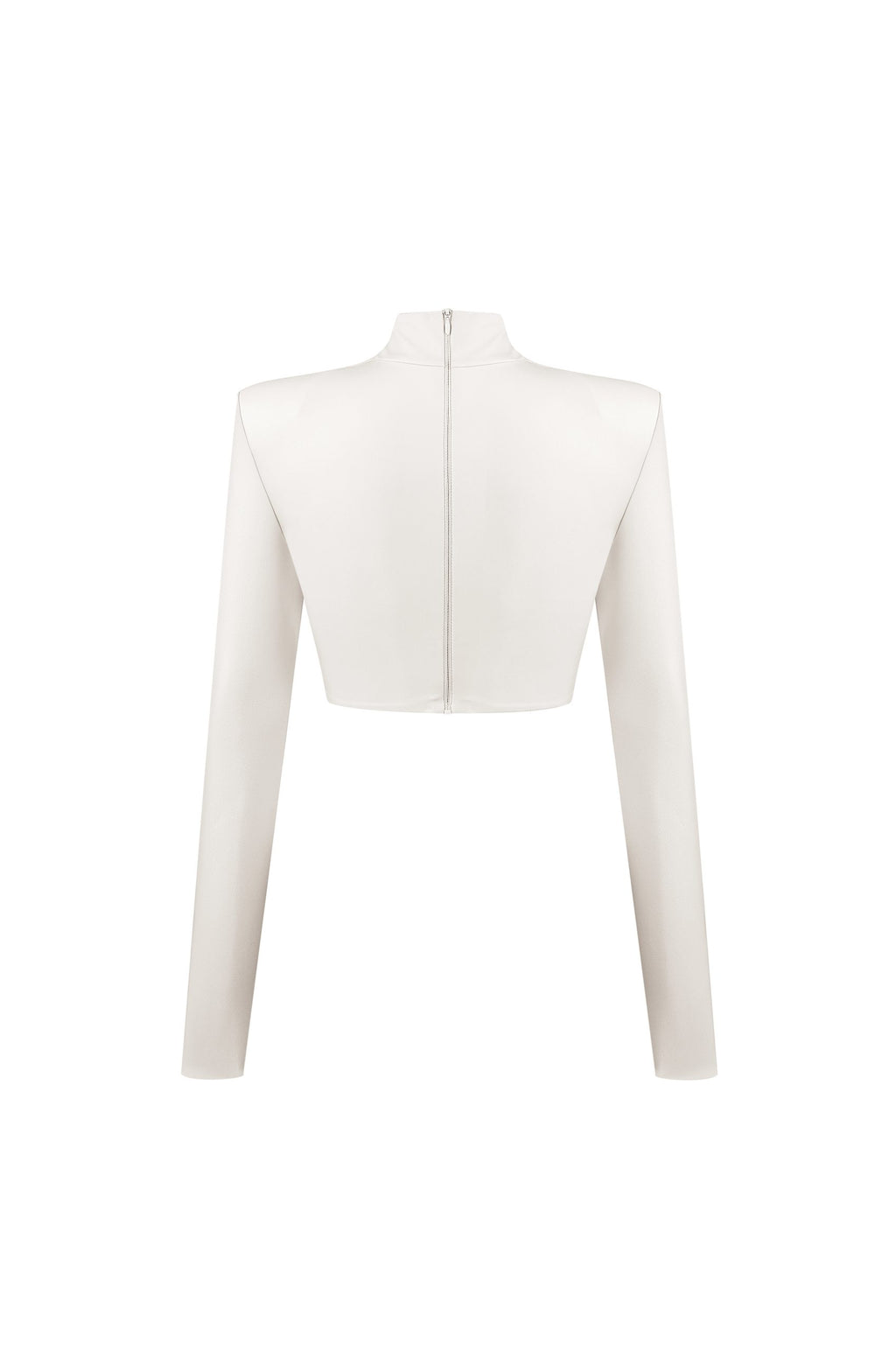 Vegan Leather Cropped Top Ecru