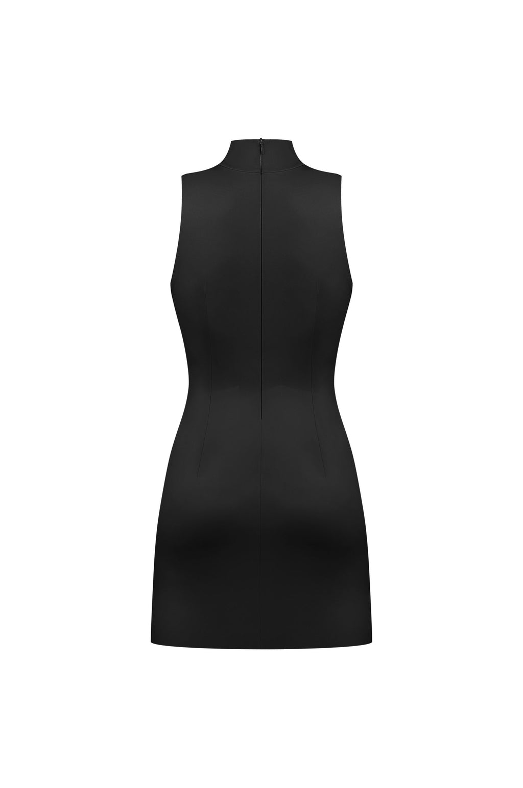 Vegan Leather Sculpting Mini Dress Black