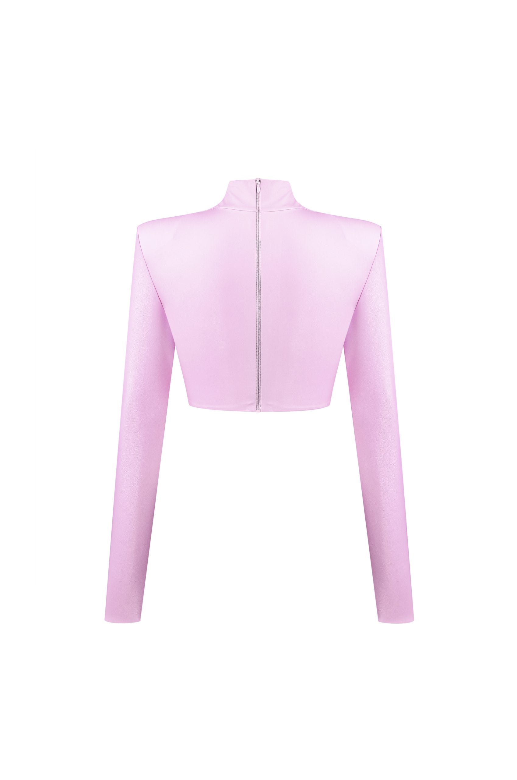 Vegan Leather Cropped Top Pink