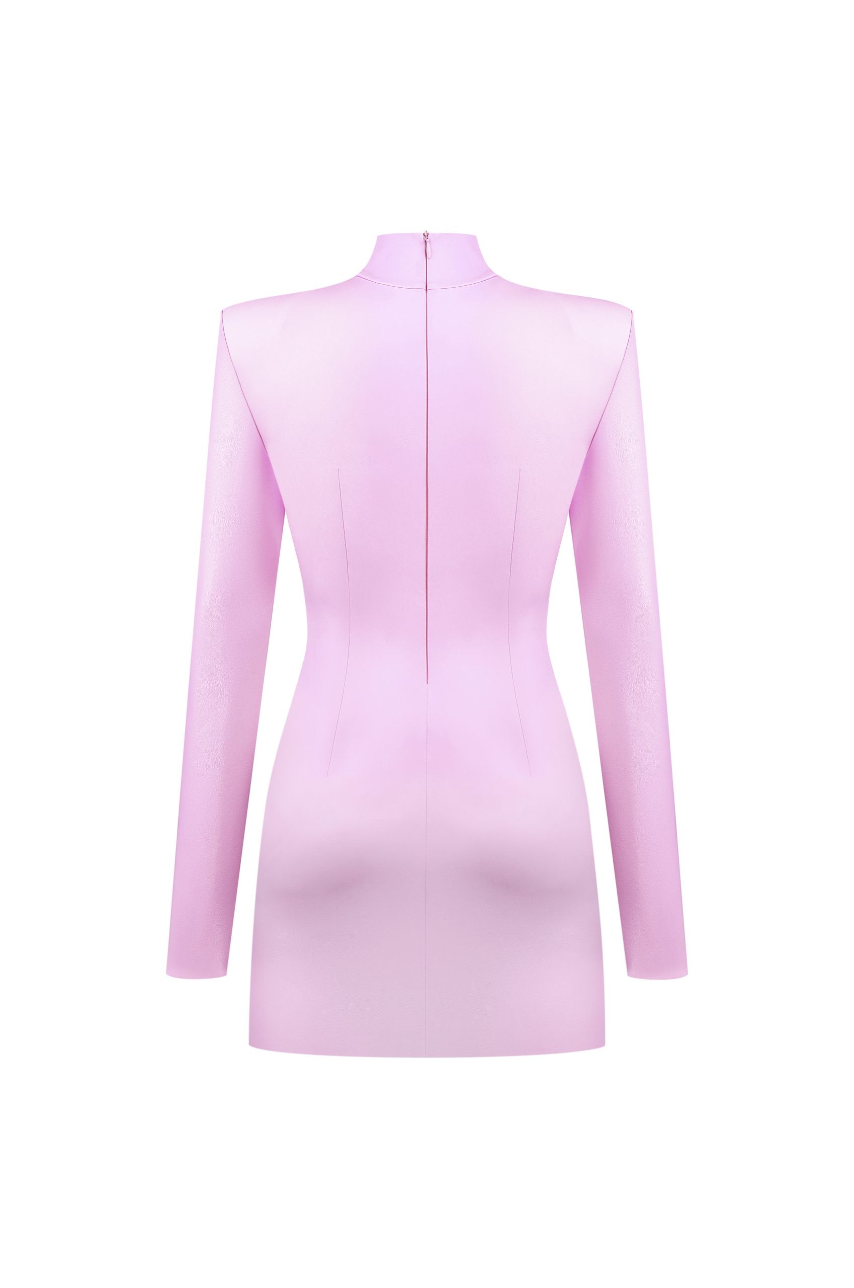 Vegan Leather Hourglass Mini Dress Pale Pink
