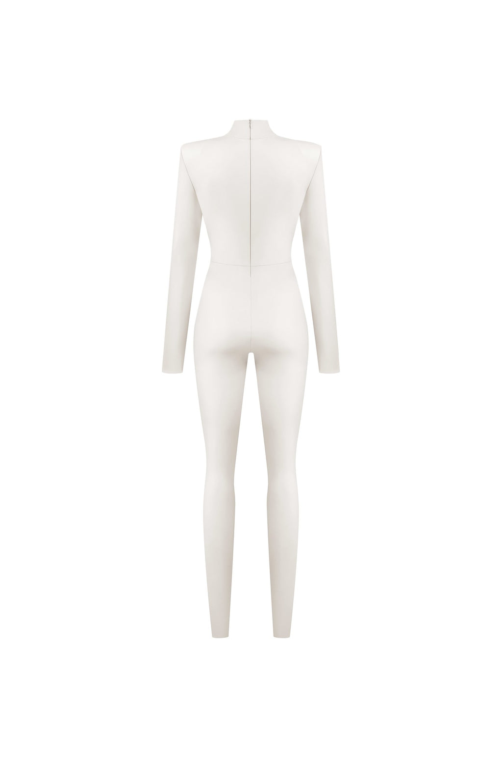 Vegan Leather Iconic Jumpsuit Ecru