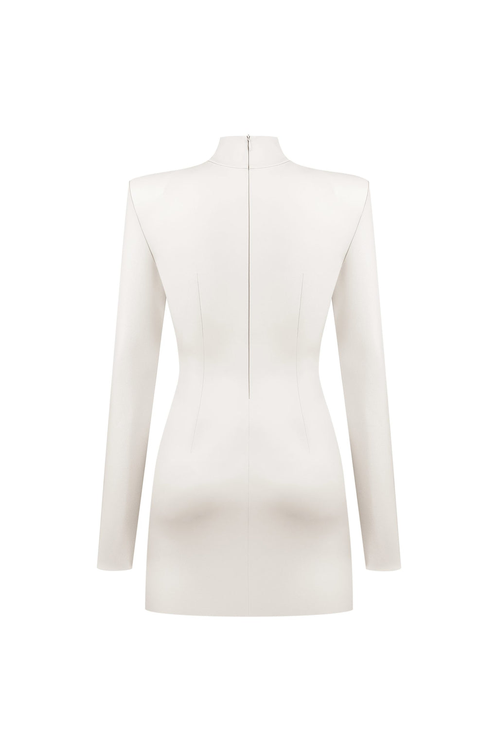 Vegan Leather Hourglass Mini Dress Ecru