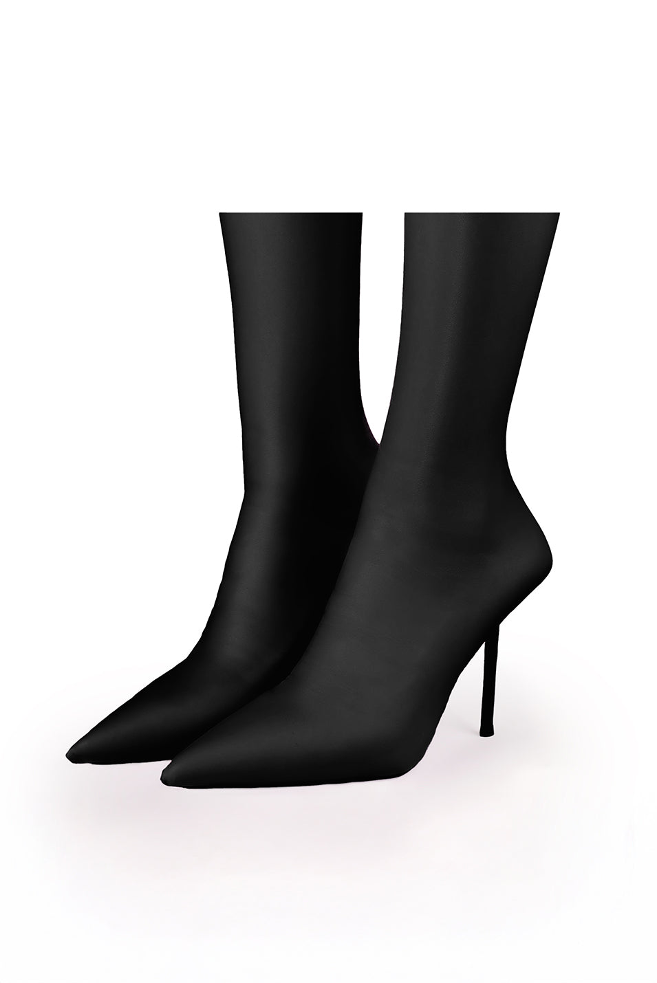 V-Toe Vegan Leather Boot Socks Black