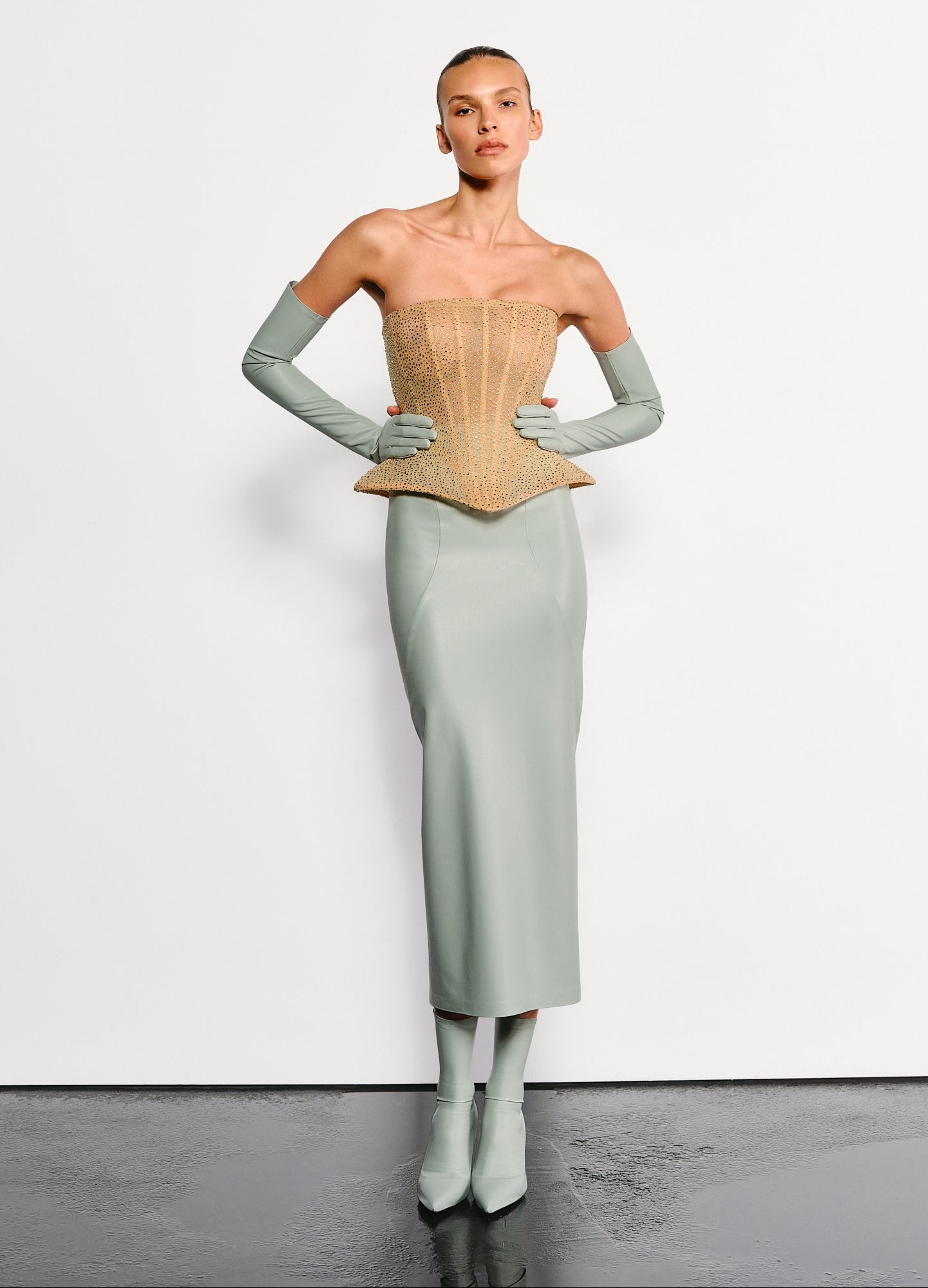 Hourglass Crystal Corset Gold