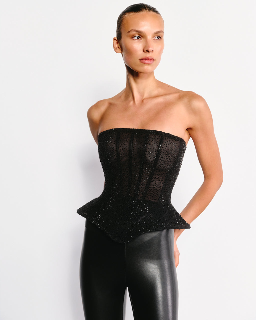 Hourglass Crystal Corset Black