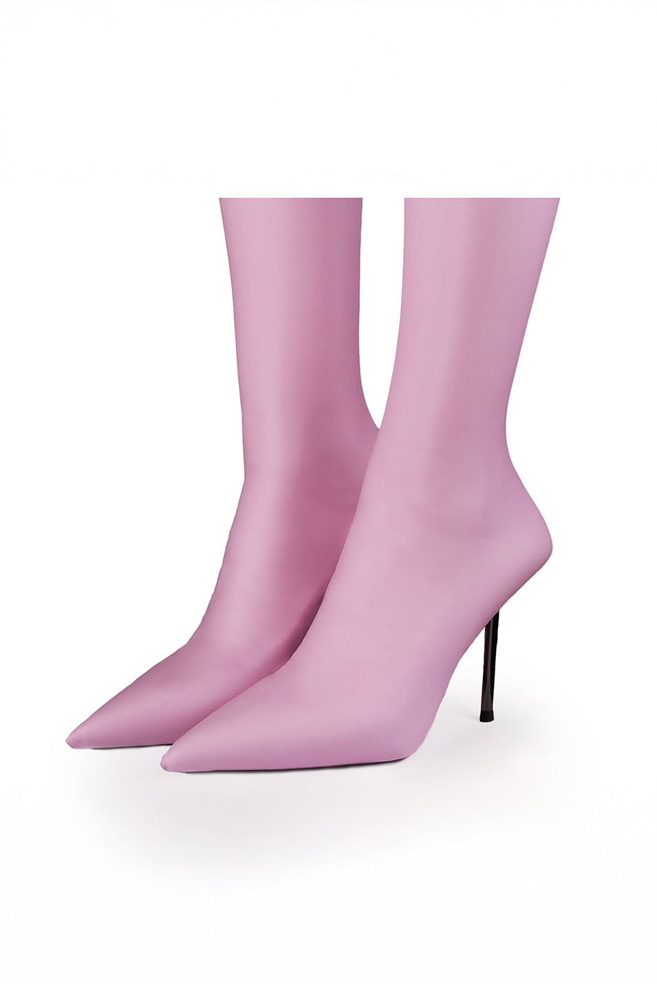 V-Toe Vegan Leather Boot Socks Pale Pink
