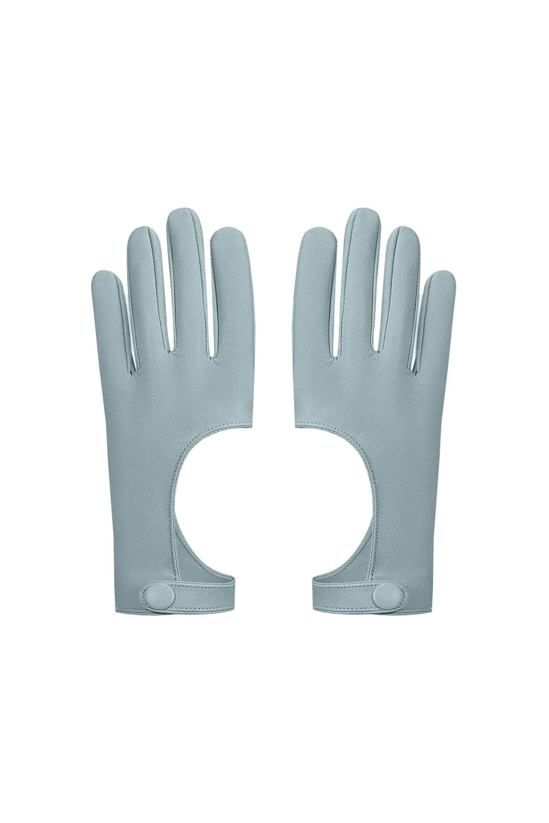 Vegan Leather Gloves Slate blue