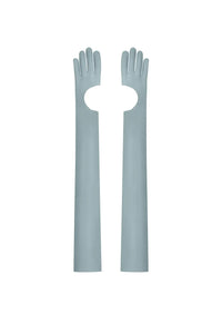 Vegan Leather Long Gloves Slate blue - product view 1