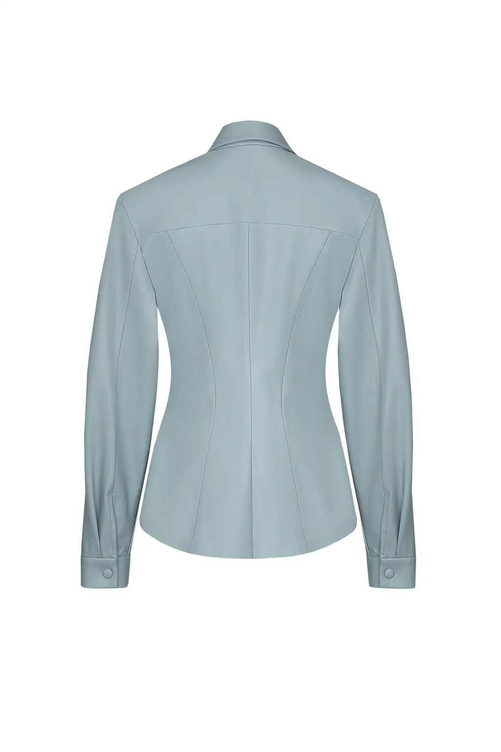 Vegan Leather Sculpted Shirt Slate blue - product view 1