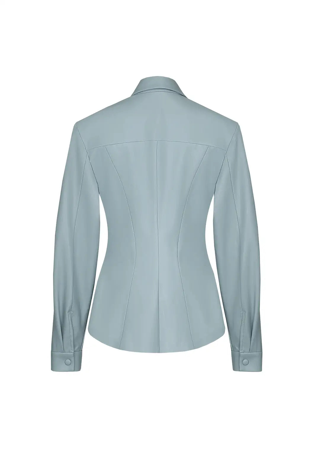 Vegan Leather Sculpted Shirt Slate blue - product view 1