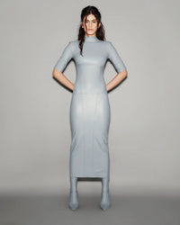 Vegan Leather Sculpted Top Slate blue - lookbook 1