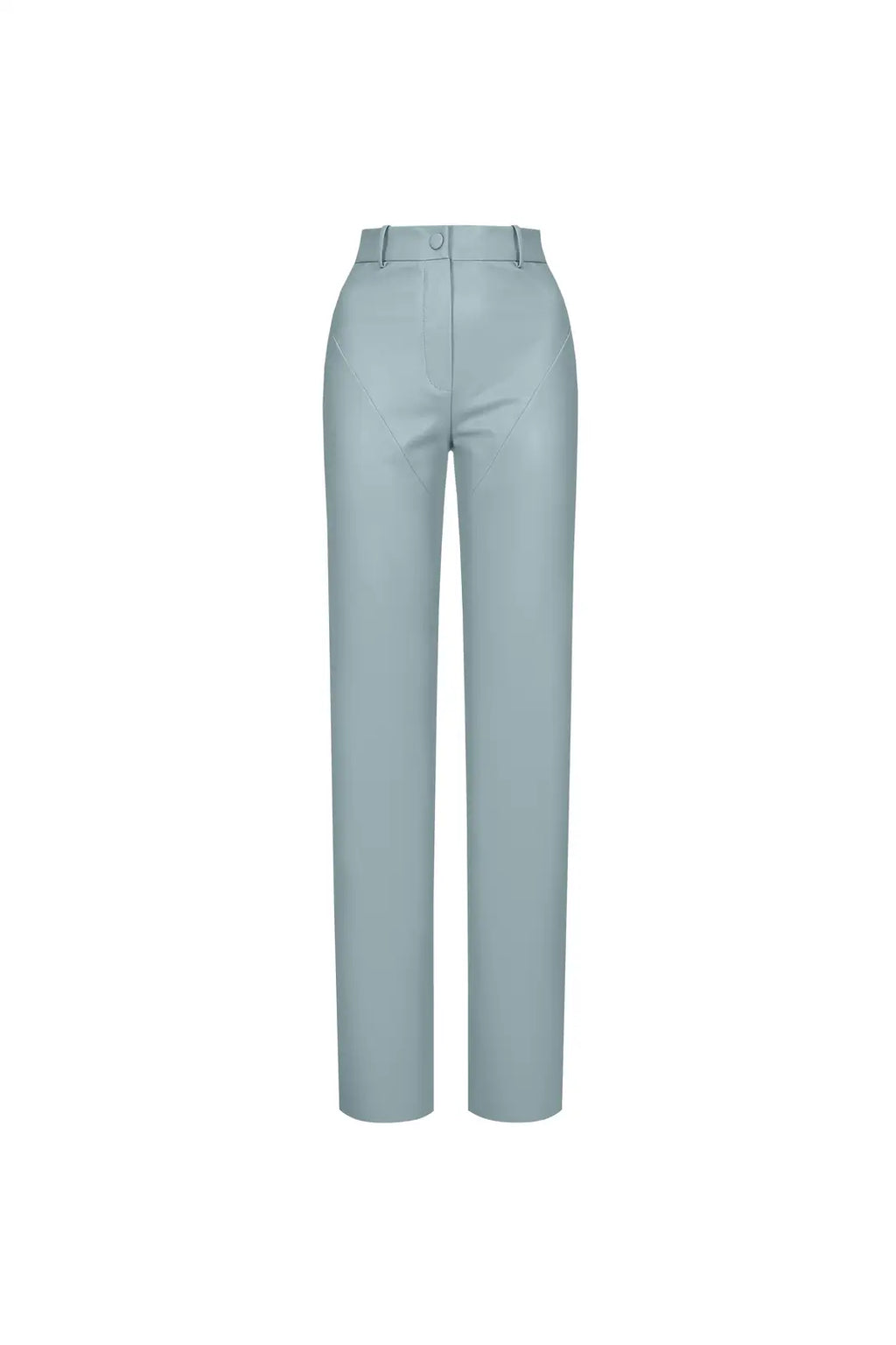Vegan Leather Straight Pants Slate blue - product view 1