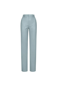 Vegan Leather Straight Pants Slate blue - product view 1