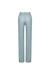 Vegan Leather Straight Pants Slate blue - product view 2