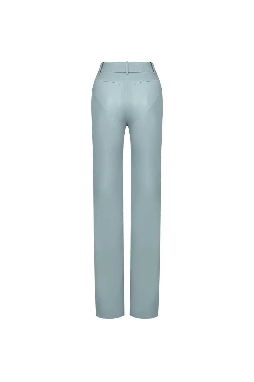 Vegan Leather Straight Pants Slate blue - product view 2